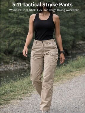 5.11 Tactical Stryke Pants Women’s Sz 14 Khaki Flex-Tac Cargo Utility Workwear